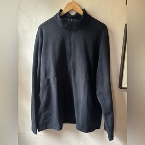 Lands End Men's Black Half-Zip Fleece Pullover NWOT XL NEW